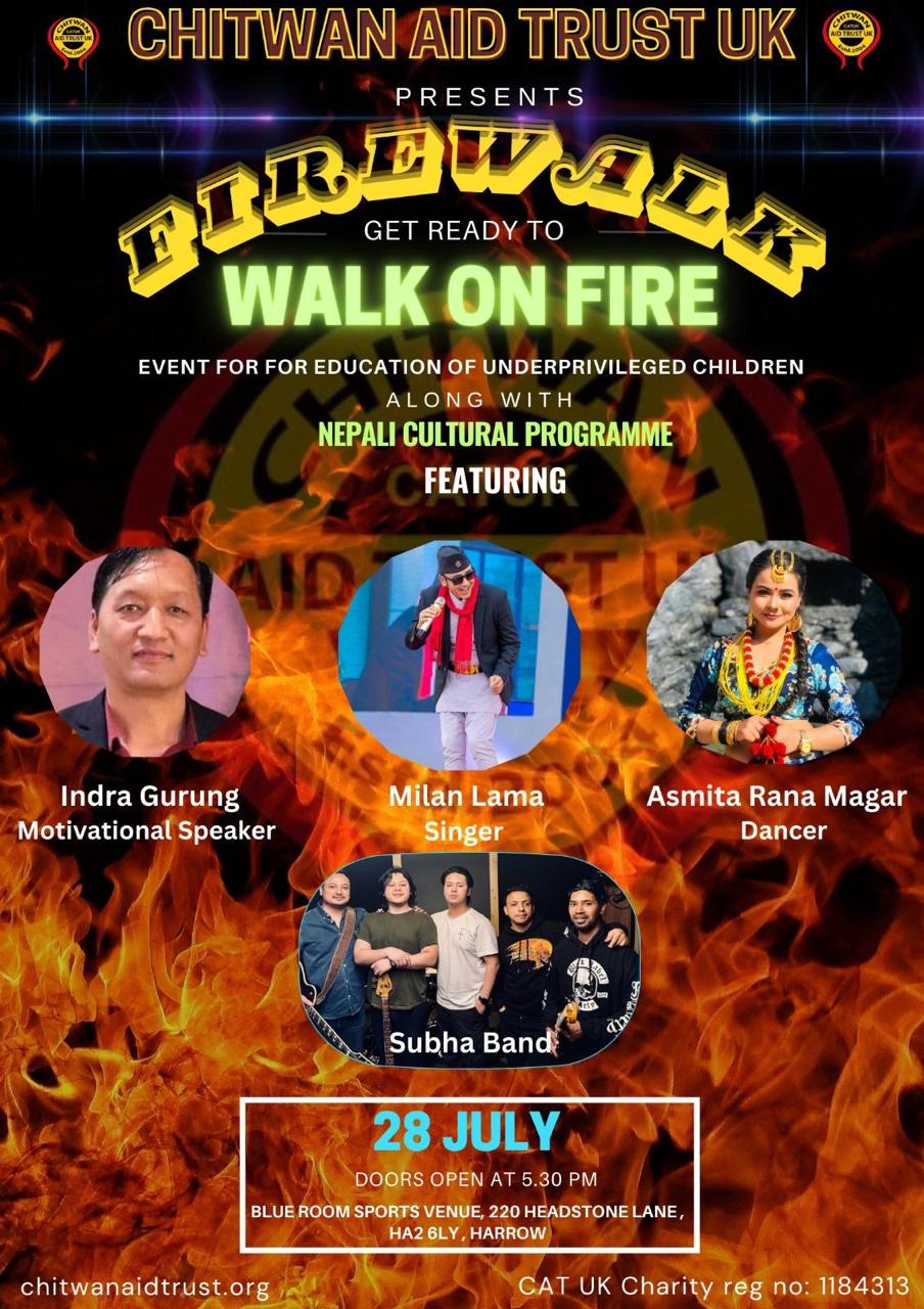 Poster of Asmita Rana's Firewalk-UK Program